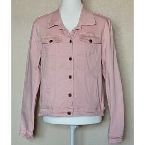 Red X Collection Y2K Pink Denim Jean Jacket Womens Size: Large EUC